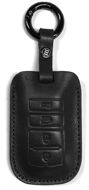 아이루스 가죽 스마트 키케이스 자동차 차키케이스 키홀더 현대 기아 제네시스, K-3, 블랙