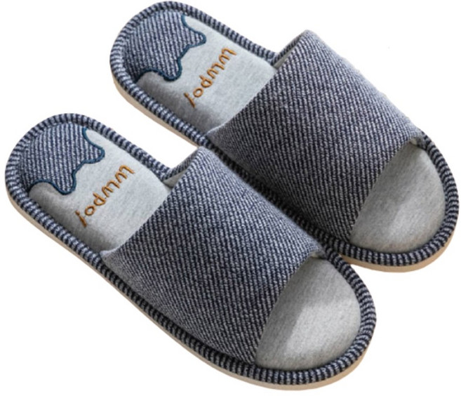 인사이드리빙 발편한 푹신한 거실화 쿠션 층간소음 실내 거실 실내용 슬리퍼 실내화, 네이비, 1개