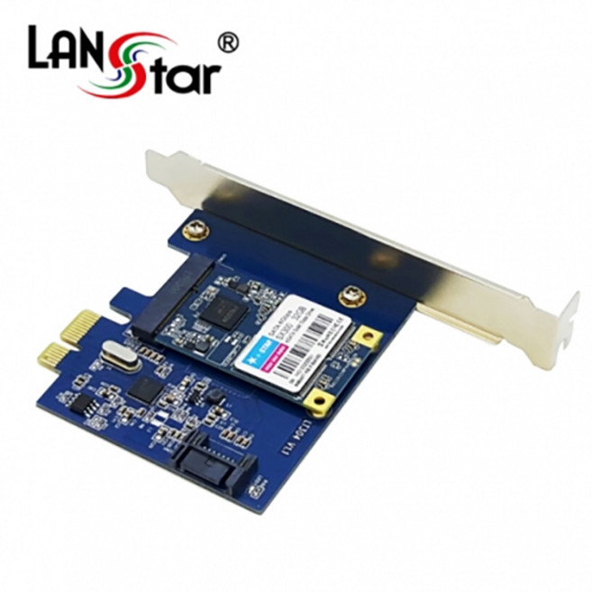 랜스타 LS-PCIE-MSATA Msata To SATA PCI-E Express 카드 미니가이드, 1개