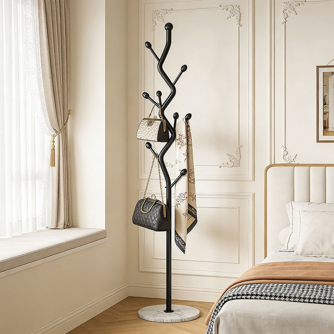 튼튼한 소형행거 소형 수납 선반 거실 침실 멀티 행거, 검정