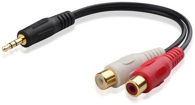 오디오 분배기골드 RCA 비디오/오디오 분배기 케이블 Rca 수/암 잭 2 어댑터 0.25m, 3.5-M-2RCA-F, 25CM, 1개