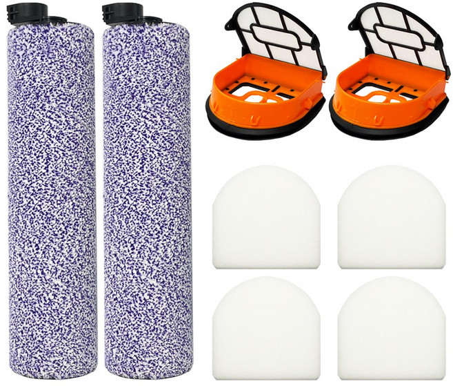 [호환] BNC INT 샤크 닌자 하이드로백 WD210KR 물걸레 무선 청소기 소모품 브러쉬 롤+필터 세트, 2세트, 수량