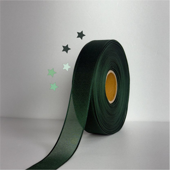 리본공간 펄 오간디 리본 22m, 25mm, 22. 딥그린