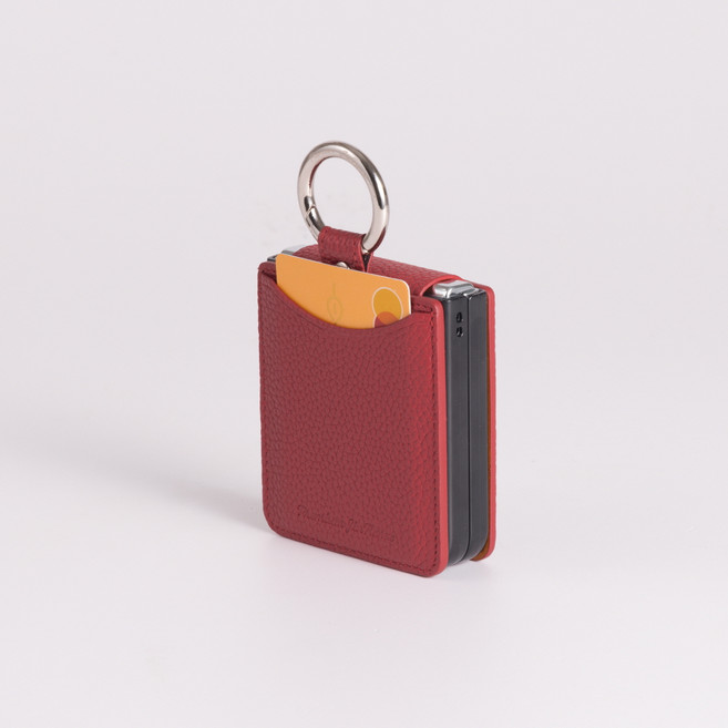 진렌체 플레토 천연 소가죽 토고 갤럭시 Z플립 카드 케이스