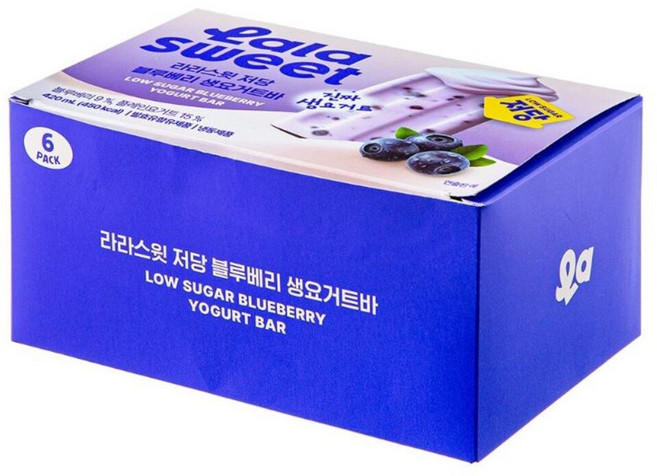 라라스윗 저당 블루베리 생요거트바, 40개, 70ml