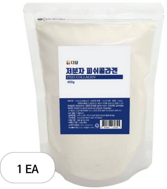 다담 저분자 피쉬콜라겐 분말 가루, 400g, 1개