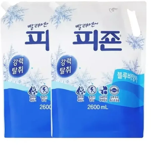 피죤 섬유유연제 블루비앙카 리필 x2, 2.6L, 1개