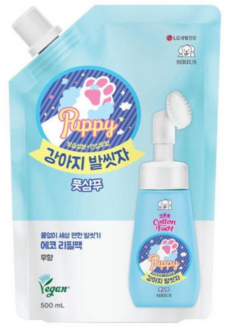 시리우스 강아지 발씻자 리필, 500ml, 1개