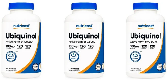 Nutricost 뉴트리코스트 유비퀴놀 CoQ10 100mg 120소프트젤 3팩, 120정, 3 - 쿠팡