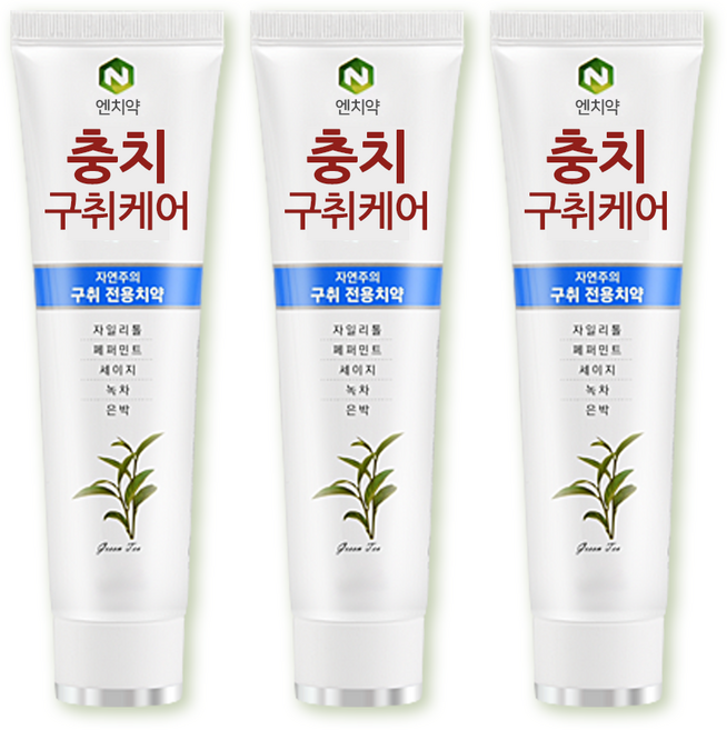엔치약 충치 구취 케어 자연팩토리 천연 유래 구취제거 고불소 1450ppm, 130g, 3개