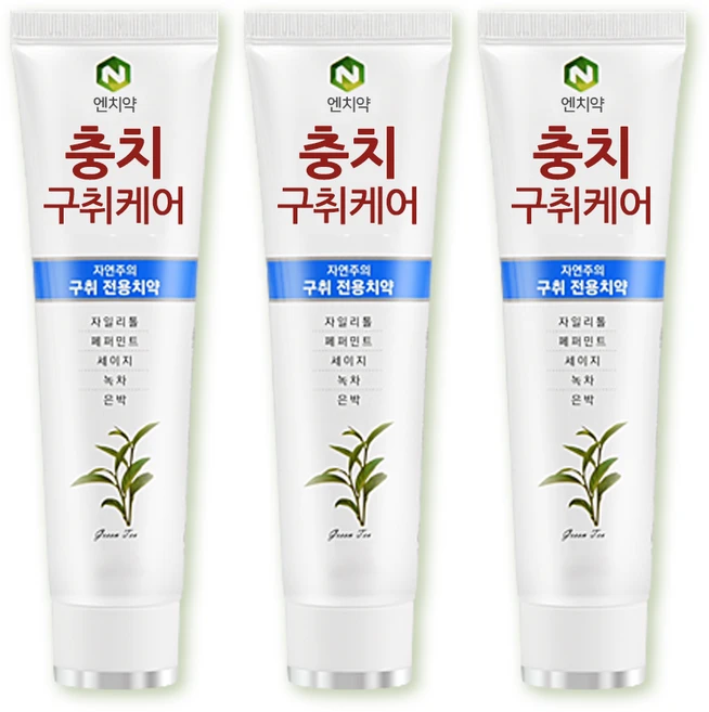 엔치약 충치 구취 케어 자연팩토리 천연 유래 구취제거 고불소 1450ppm, 130g, 3개 - 쿠팡