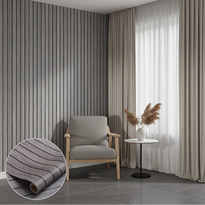 홈앤힐링 붙이는 벽지 시트지 대용량 인테리어 롤벽지, 다크 그레이