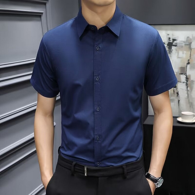 襯衫男 短袖 夏季 韓版素面 工服 正裝 上班職業 免燙 面試【M-8XL】