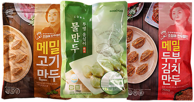 메밀만두세트+옹심이물만두 증정/조정애 만두명인 명품메밀만두, 3개, 790g