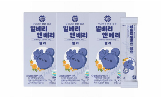 [룰루맘] 빌베리앤베리 젤리 3박스(15g x 30포), 30개, 15g