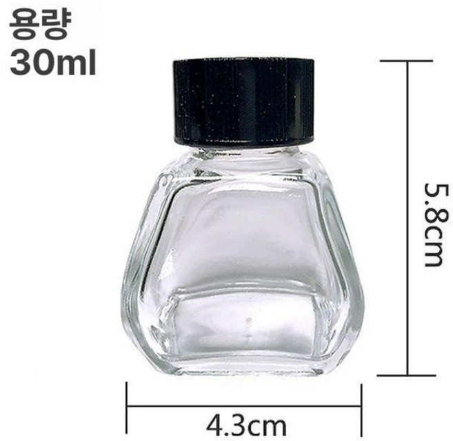 잉크 공병 소분 보관 문구 만년필 리필 캘리그라피, 1개, 30ml-백금 XB005