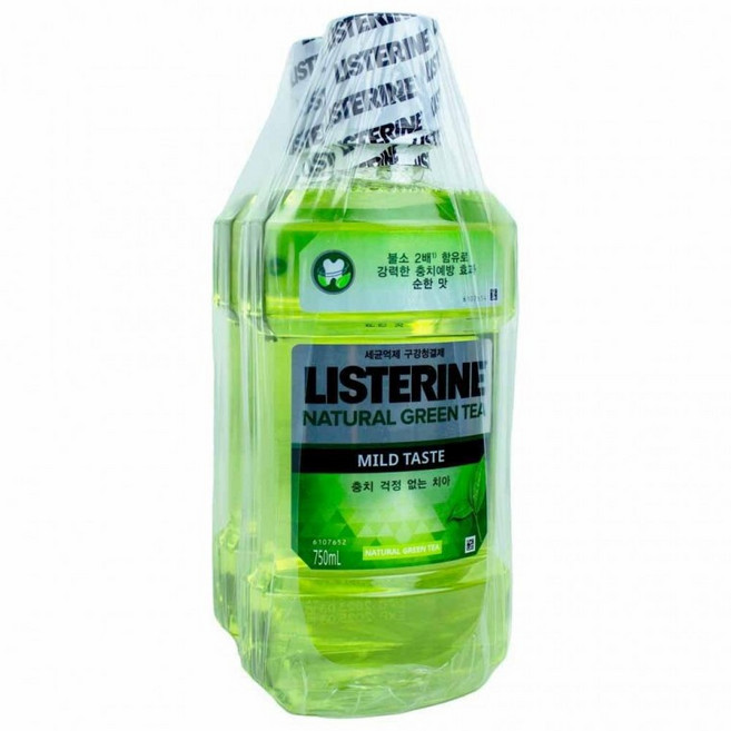 리스테린 액 내추럴 그린티 마일드 750ml 2개입(700372), 1개, 1ml