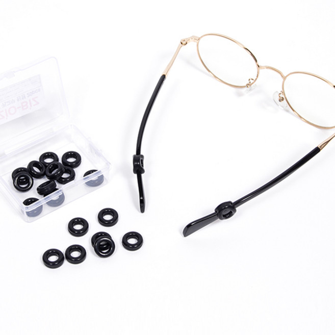 ZIO-BIZ 안경 귀고무 원형 20pcs 블랙 / 안경미끄럼방지 안경흘러내림방지 안경고정 안경테고정 안경다리팁 안경 실리콘 논슬립 귀고무