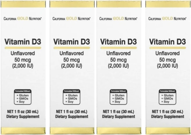 캘리포니아 골드 뉴트리션 CGN 비타민D3 무맛 2000IU 30ml 4팩 - 쿠팡