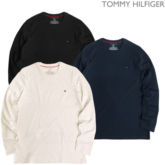 타미힐피거 긴팔 티셔츠 남여공용 커플 크루넥 롱슬리브 T3118