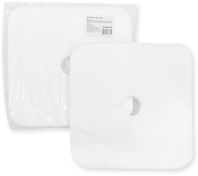 재우다 일회용 페이스 패드 마사지 안면 부직포 위생 O형 100매, 화이트, 1세트