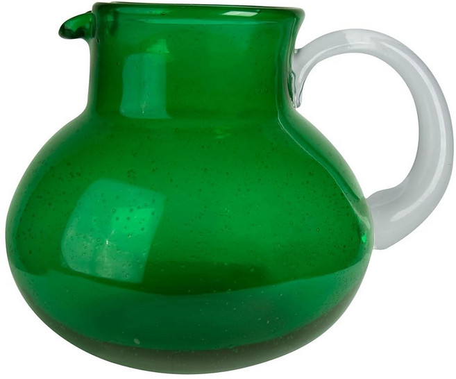 아트랜드 90 핸드블로운 유리 피처 거품 모양 무연 물 주스 칵 용 다용도 디스펜서 향상된 주방 장식 식기세척기 안전(터쿼이즈), Green