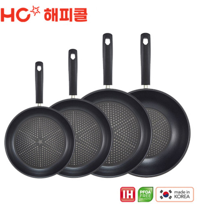 해피콜 IH 5종 프라이팬 20+24+28+궁중팬28+28뚜껑, 20cm+24cm+28cm+28cm(궁중)+28유리뚜껑, 1개