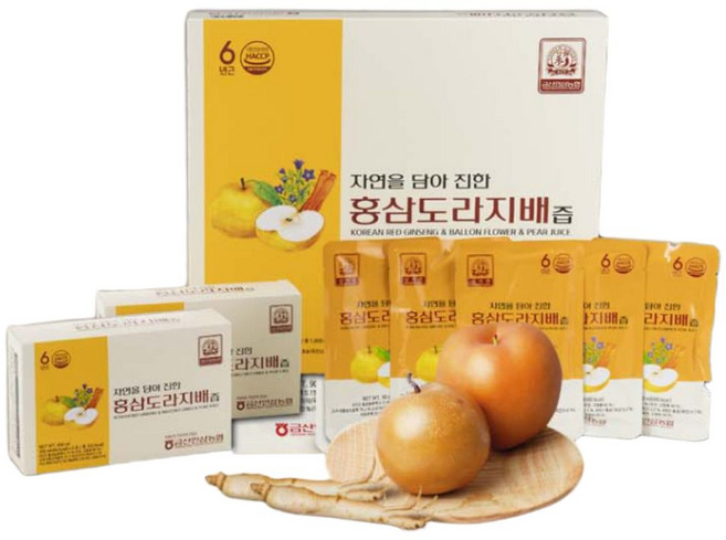 금산인삼농협 국내산 원료100% 삼지원 홍삼도라지 배즙 90mlx30포, 30팩, 90ml