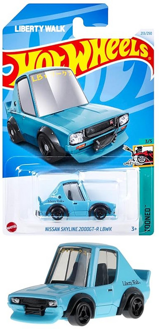 핫 휠 핫 Wheels 기본 자동차 닛산 스카이 라인 2000GT-R LBWK 놀이기구 장난감 미니카 3세부터 블루 HXR17, 1개, 상세페이지 참조