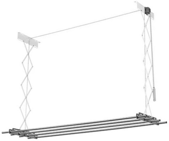 웰렉스 반자동 베란다 천장 빨래 건조대+전국설치가능, CH4170_전용+공용집게