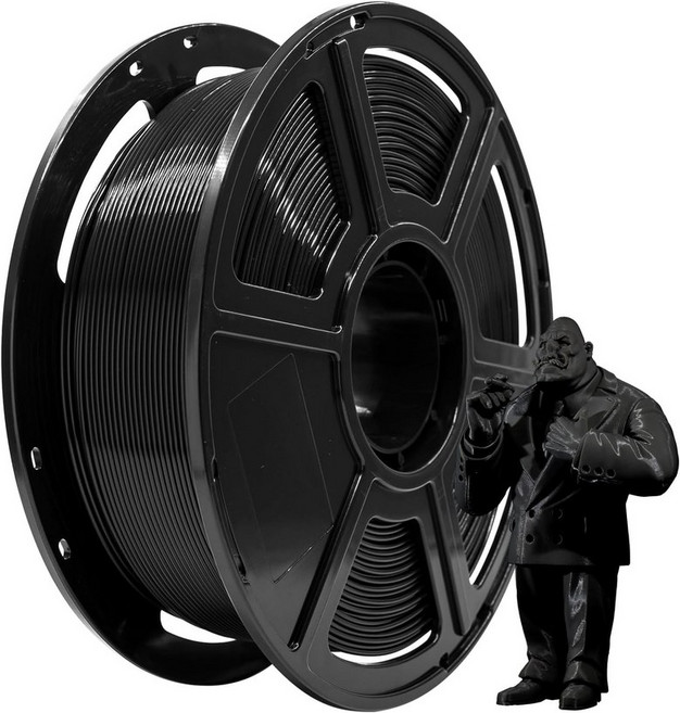 플래시포지 플라 필라멘트 1.75mm 3D 프린터 1kg 2.2파운드 스풀 치수 정확도 +- 0.02mm 프린팅 사용이 간편하고 대부분의 FDM 프린터블랙에 적합합니다, Black