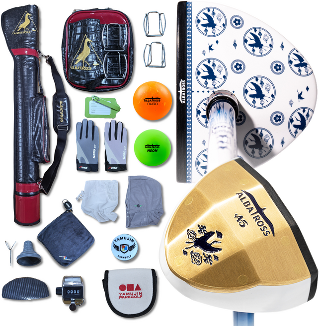 히어로 파크골프채 협회공식인증 국산프리미엄 16종세트, 백자, 레드블랙, L