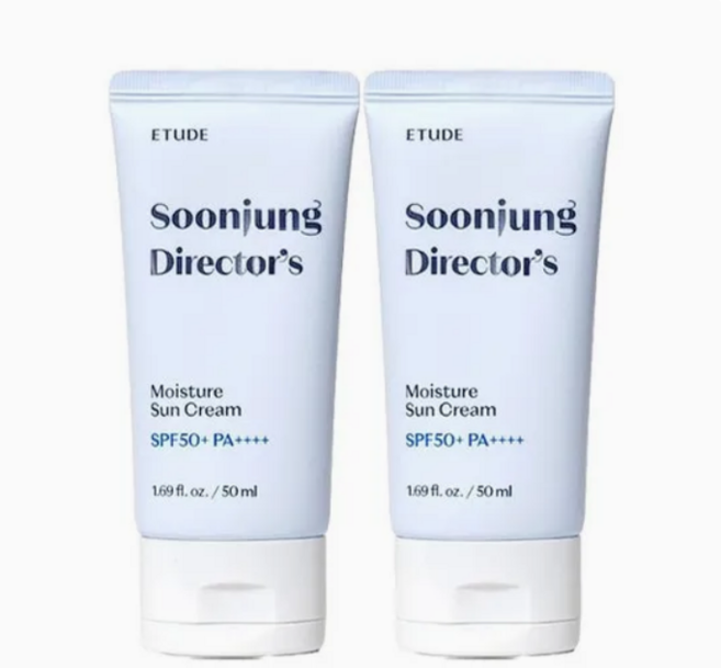 에뛰드 순정 디렉터 수분 선크림 SPF50+ PA++++ 50ml, 2개