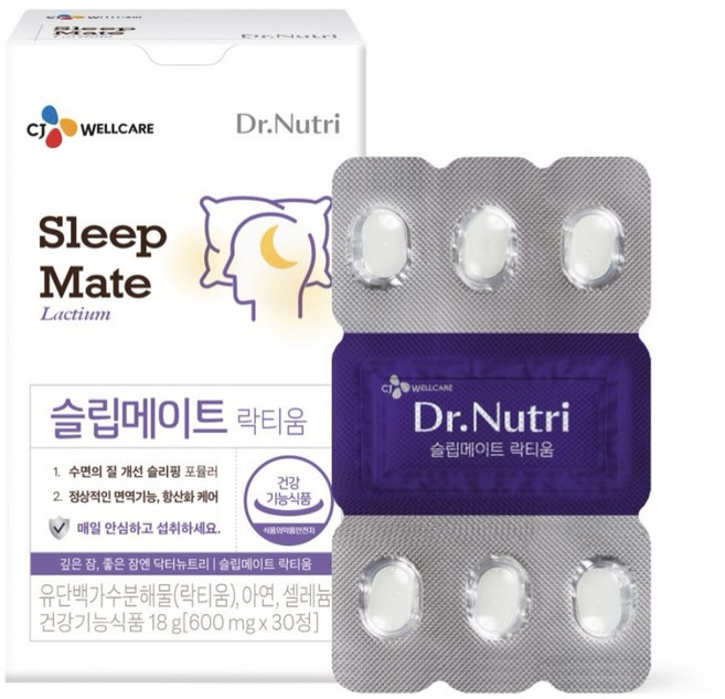 CJ웰케어 닥터뉴트리 슬립메이트 락티움 수면 영양제, 30정, 1개