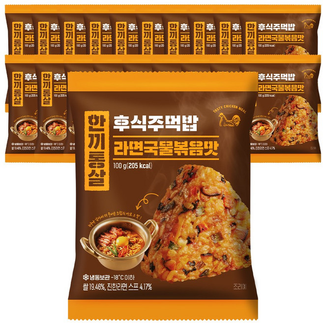 한끼통살 후식주먹밥 라면국물볶음맛, 20개, 100g