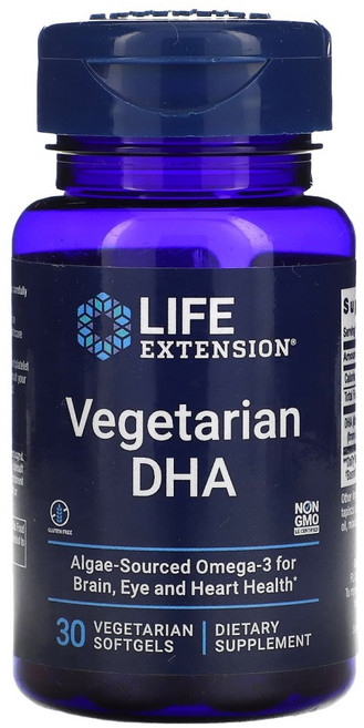 Life Extension 식물성 DHA 200mg 베지 소프트젤 30정, LifeExtension식물성DHA200mg베지소프트젤, 1개