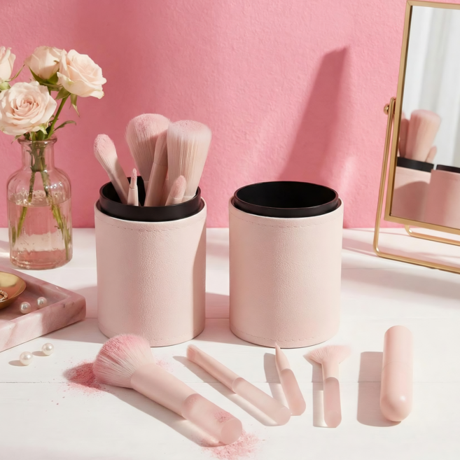 올리올망 미니 메이크업 브러쉬 11종 세트, 1개, 핑크