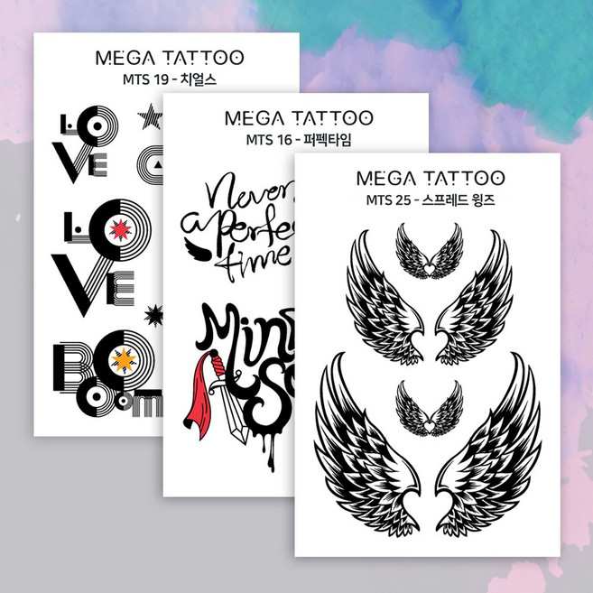 MEGA TATTOO 물 없이 붙이는 건식타투 18종, MTS 16 - 퍼펙타임, 1개