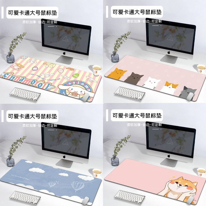 GUYI 형사 피카츄 마우스패드 업무 직장 데일리 공부용 장패드큐티 소녀 만화 570x330x3mm, 1개, CG-662