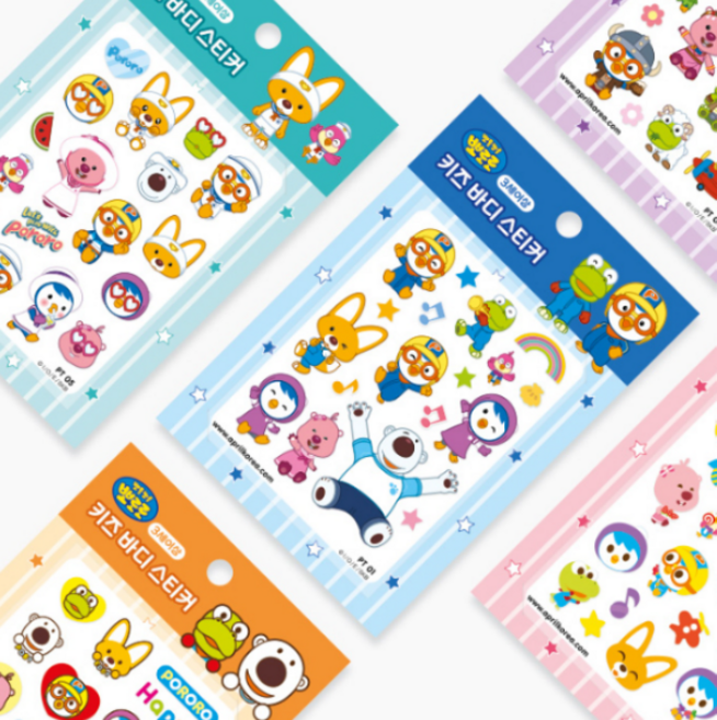 뽀로로 바디 핸드 데코스티커 어린이타투 판박이 마스크데코스티커, 홀리데이, 1개