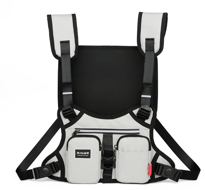 화이트리버 오토바이 배달 낚시 반사조끼 수납가방, 반사그레이