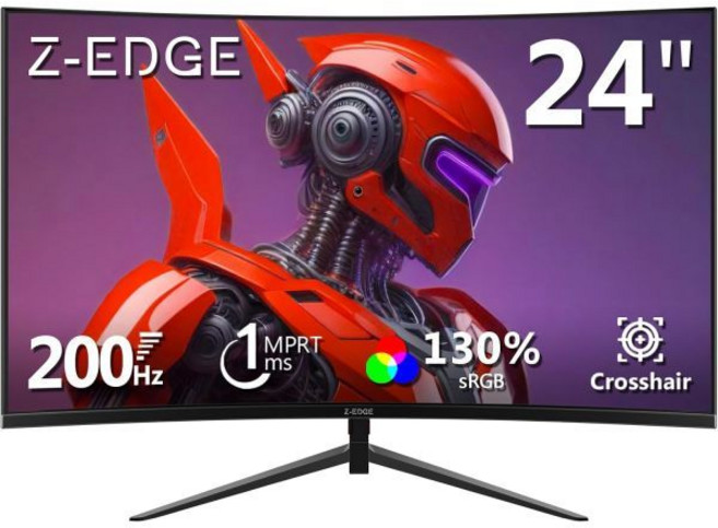 Z-Edge 24인치 게이밍 모니터 200Hz/165Hz 1650R 곡률 FHD 1080P 초고속 MPRT 1ms 응답 속도 300니트 밝기 1670만 색상 UG2, 24"/200Hz/Gaming, FHD/200Hz /Curved/1ms MPRT