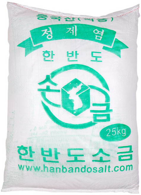 중국산 식품정제염 정제소금 이온교환수지 정수용 식품용 연수기용 마사지소금 보일러용 사료용 식용 한주소금 대체 25kg, 4개