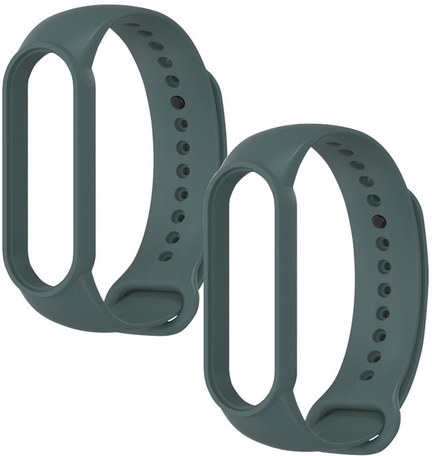 구디푸디 샤오미 미밴드 5/6/7 TPU 스트랩, 딥그린, 2개