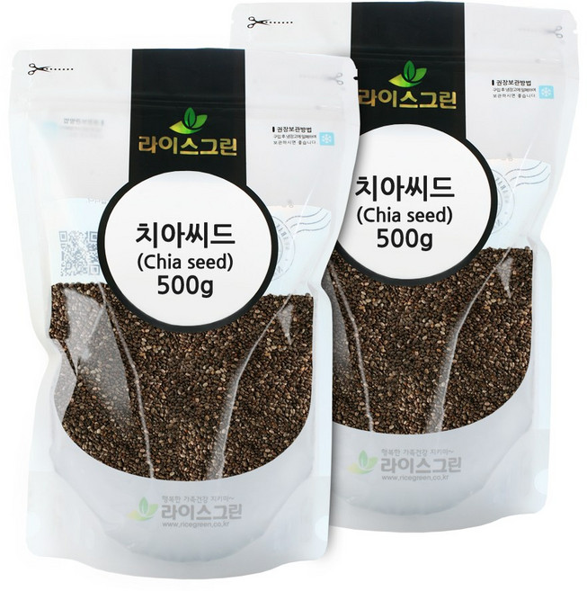라이스그린 치아씨드 1kg (500gx2개) 치아시드 500g, 2개