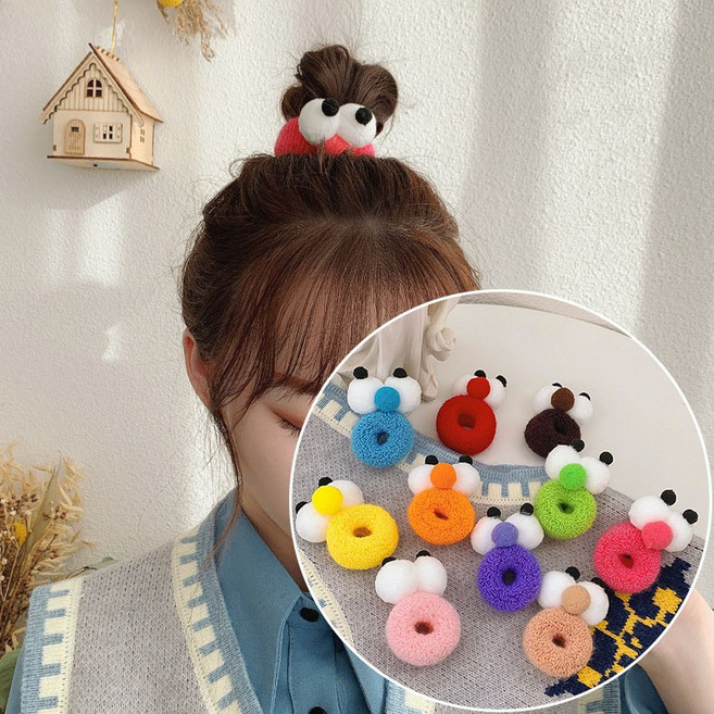 ZMBIRD 여성 귀여운 곱창 머리끈 색상 랜덤 10개세트 N2351