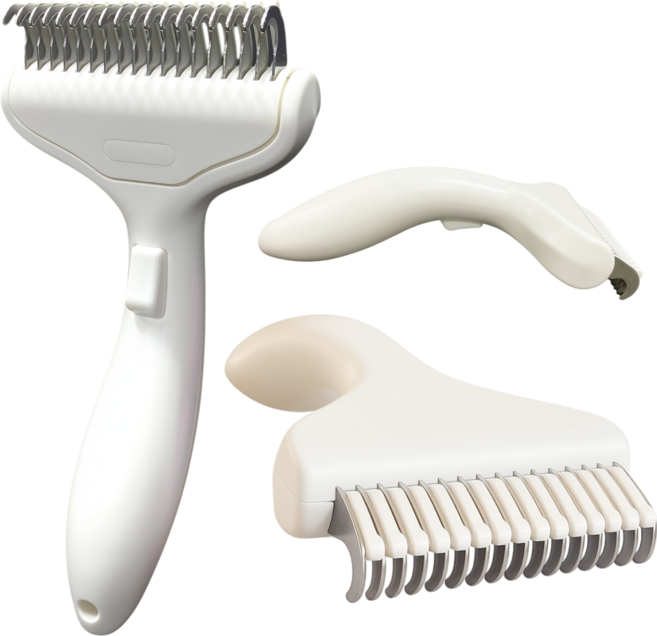 냐옹다옹 고양이 빗 아프지 않게 죽은 털 제거, 1개, 프리미엄 화이트