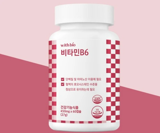 단백질 아미노산 이용에 필요한 비타민 B6, 5개, 60정 - 쿠팡