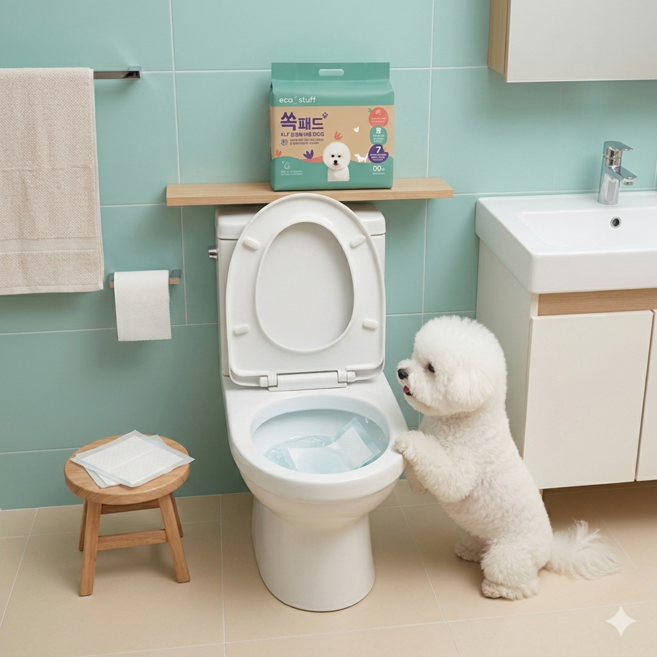 쏙패드 강아지 배변패드 변기에 버리는 물에 녹는 친환경 애견패드, 1세트, 50개입