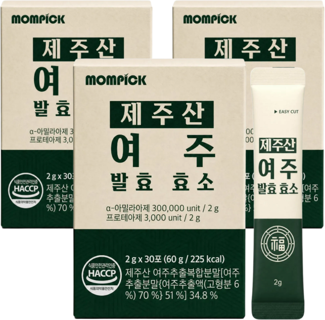 맘픽 국산 여주 발효효소 제주산 여주와 효소 식약청인증 HACCP 분말, 3개, 30회분